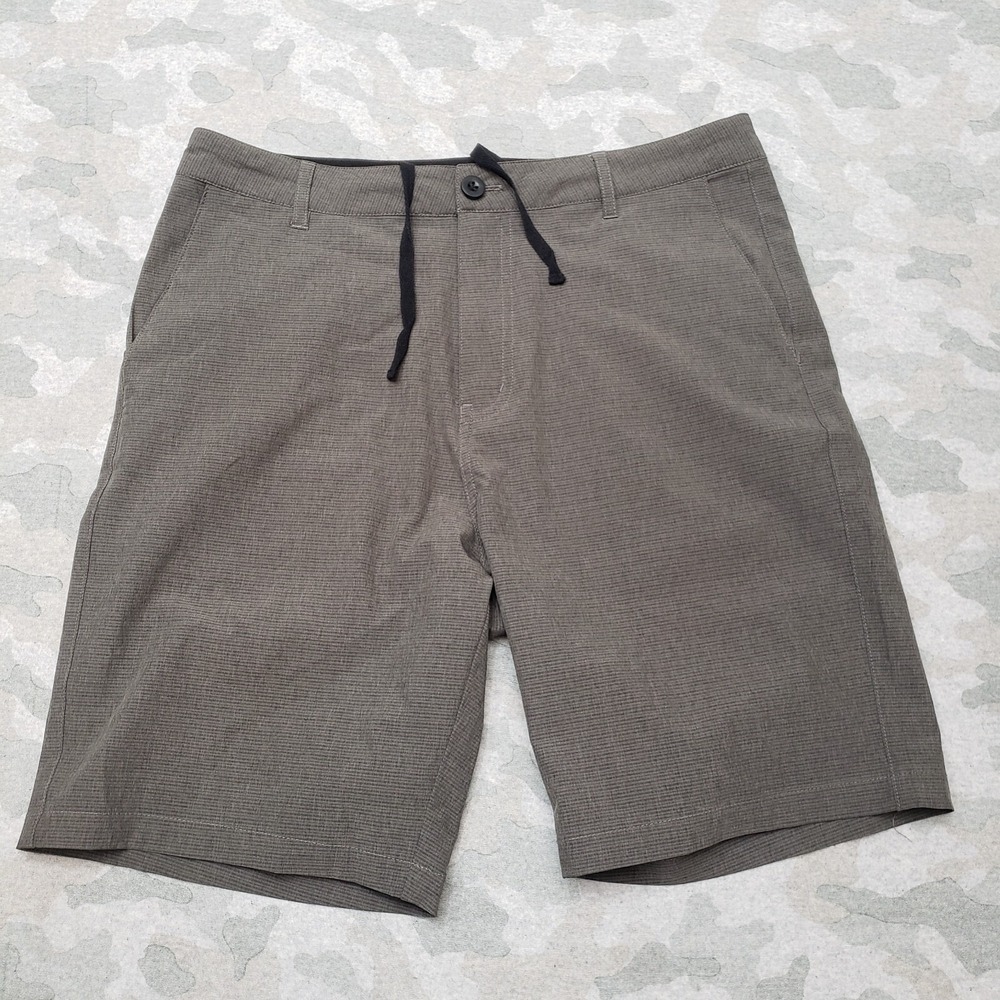 Stoic Shorts Men's 32 Gray Drawstring Button Pockets Lightweight Performance